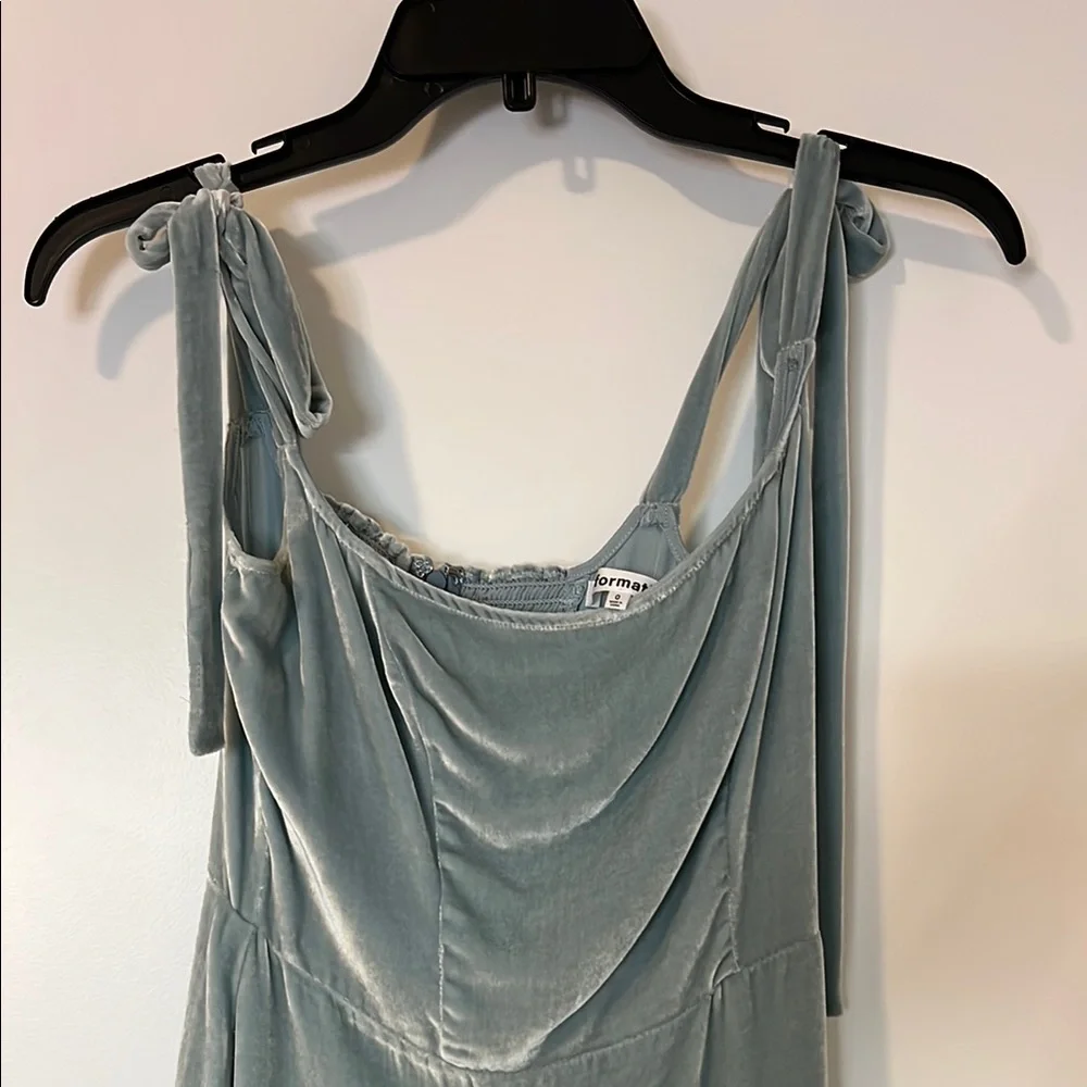 Reformation Velvet Elegant Blue Dress - Picture 5 of 7
